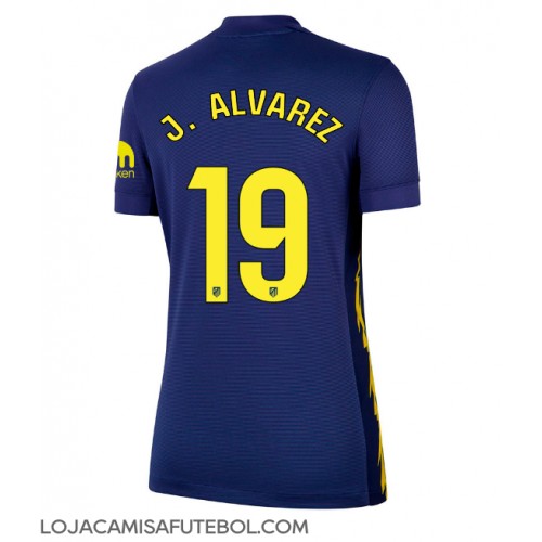 Camisa de Futebol Atletico Madrid Julian Alvarez #19 Equipamento Secundário Mulheres 2025-26 Manga Curta